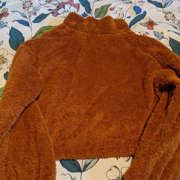 🍒3 for $30 Drop shoulder zip up teddy jacket. - Picture 5 of 5